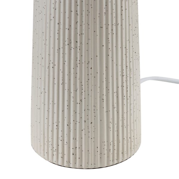 Home Decor Collection 18"in Ribbed Ceramic Table Lamp with Ivory Pleated Shade - Image 5