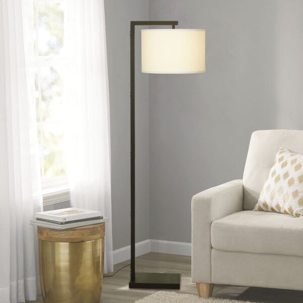 (2 pack) Mainstays Contemporary Metal 62in Floor Lamp with on/off Foot Switch, Black - Image 2