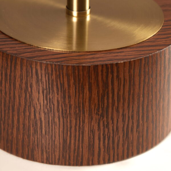 Better Homes & Gardens 16.25" Walnut and Brushed Brass Finish Woodgrain Touch Table Lamp - Image 6