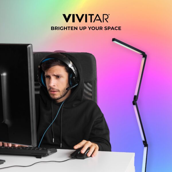 Vivitar Bendable RGB Corner Light – 56" LED Floor Lamp, Music Reactive, Remote Control, for Gaming & Room Ambience - Image 2