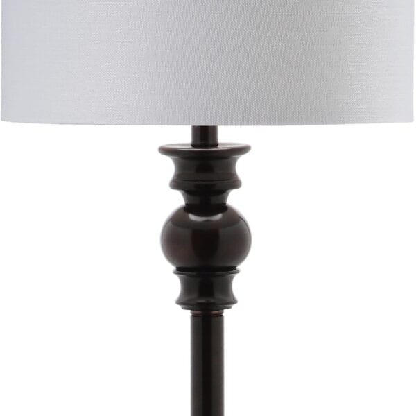 Safavieh Alphie 61 in. H Solid Floor Lamp, Ebony/Off-White Shade - Image 6