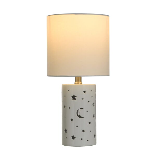 Your Zone Nightlight Table Lamp with White Shade, 8.5"L x 8.5"W x 17"H, Stars and Space-Themed Design - Image 4