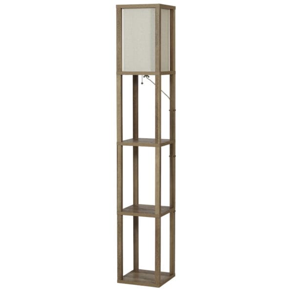 (2 pack) Better Homes & Gardens 62.25" Modern Pull Chain Weathered Floor Lamp with Natural Square Shade - Image 2