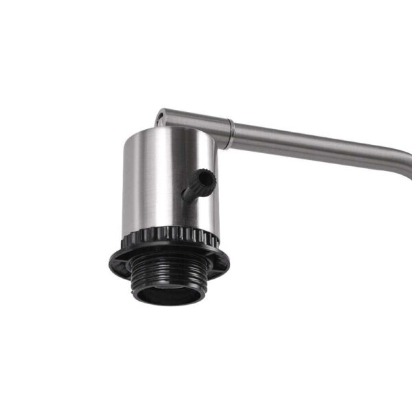 Modern Better Homes & Gardens Brushed Nickel Desk Lamp with Fabric Shade and AC Outlet, All Ages - Image 2