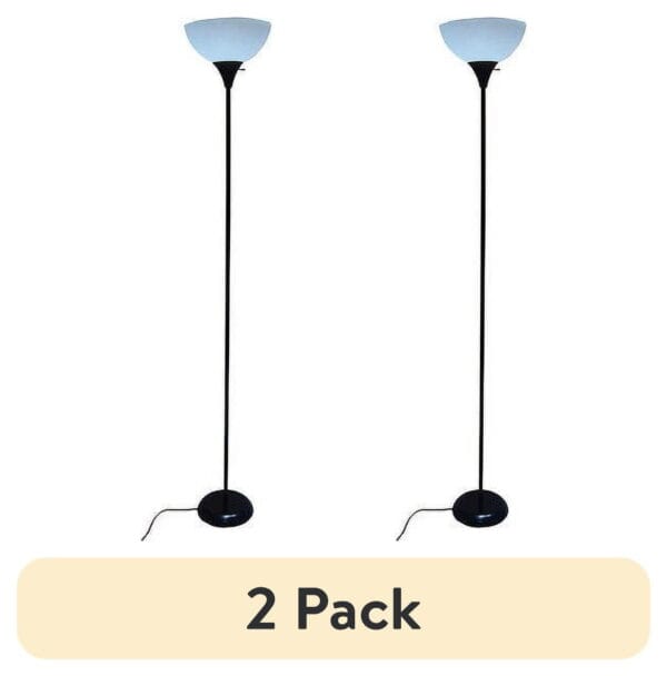 (2 pack) Mainstays 71" Black Floor Lamp, Modern Design