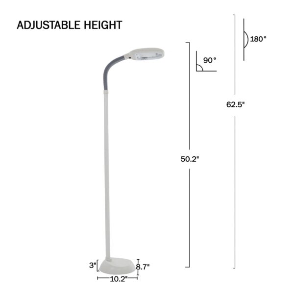 Lavish Home 63-inch Natural Sunlight Floor Lamp with Bendable Neck (Beige) - Image 6
