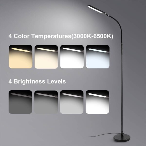 (3 pack) Mainstays Modern 71" LED Floor Lamp with 4 Brightness & 4 CCT Settings, Black, Teen & Twen & Adult - Image 3