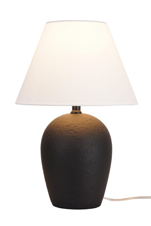 Better Homes & Gardens 18"H Ceramic Urn Style Table Lamp, Matte Black Finish, with White Linen Empire Shade - Image 3