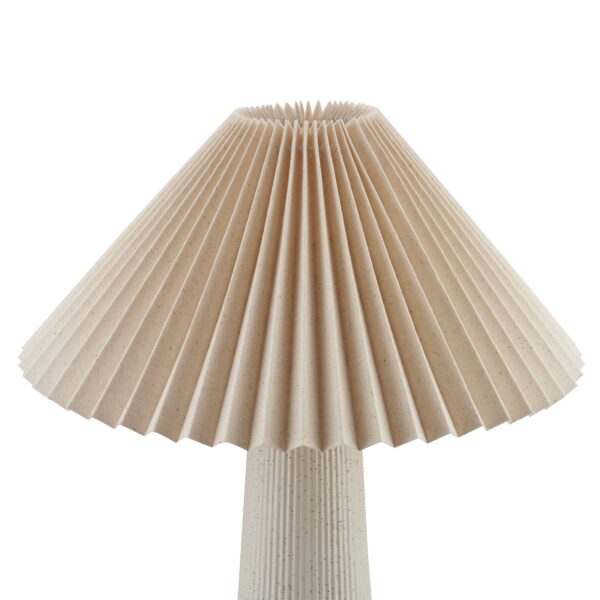 Home Decor Collection 18"in Ribbed Ceramic Table Lamp with Ivory Pleated Shade - Image 4