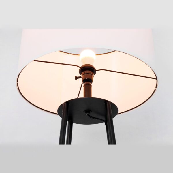 Mainstays Etagere 62" Matte Black Mid-Century Style Floor Lamp, with 2 Wood Shelves - Image 4