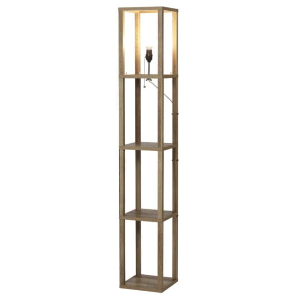 (2 pack) Better Homes & Gardens 62.25" Modern Pull Chain Weathered Floor Lamp with Natural Square Shade - Image 5