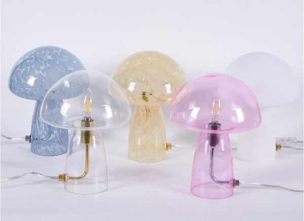Urban Shop Novelty Glass Mushroom Lamp, Orange Tortoise, 12" H, Plug-in - Image 4