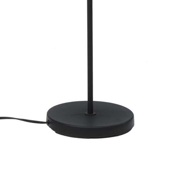 Mainstays 64" Contemporary Matte Black Metal Floor Lamp, with Pleated White Lampshade - Image 5