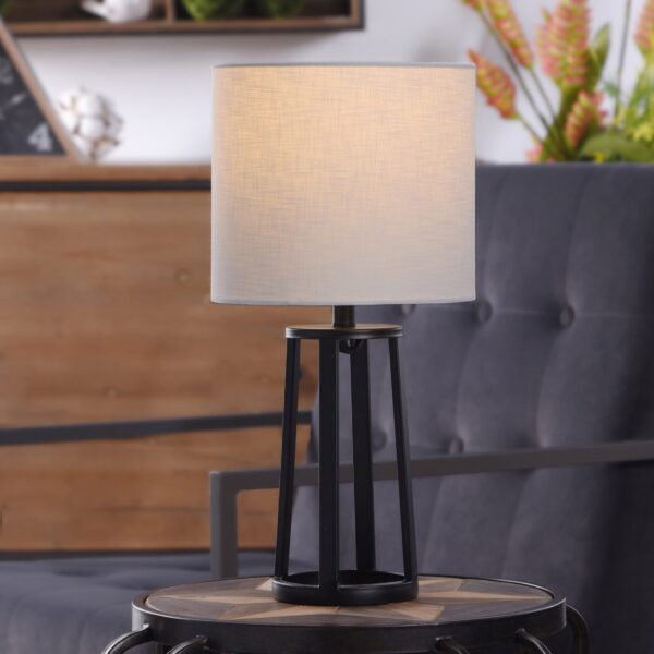 Better Homes & Gardens Modern Matte Black Table Lamp with Classic Drum Shade - Image 2