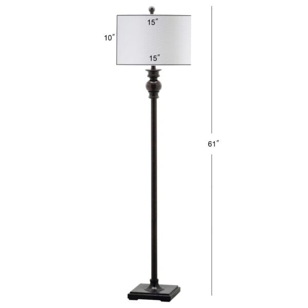 Safavieh Alphie 61 in. H Solid Floor Lamp, Ebony/Off-White Shade - Image 5