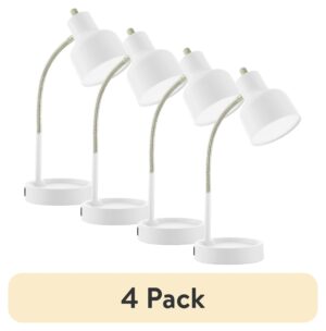 (4 pack) Mainstays 17" LED Catch-All Base & AC Outlet Adjustable Flexible Desk Lamp