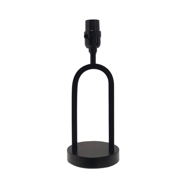 (3 pack) Mainstays 16.75"H Metal Black Arch Table Lamp with White Fabric Lamp Shade - Image 4