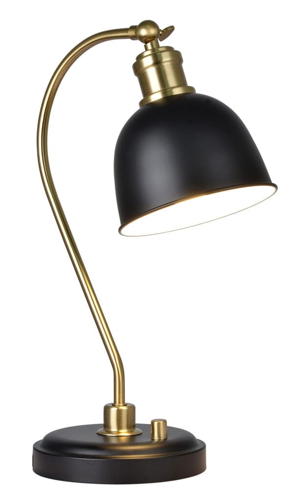 Better Homes & Gardens 18" Black and Gold Desk Lamp, Modern Design - Image 4