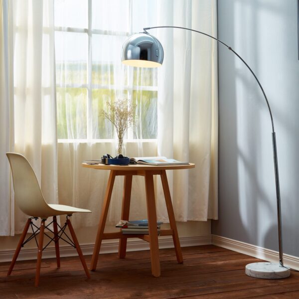 Teamson Home Arquer 66.93" Arc Floor Lamp with Faux Marble Base - Image 2