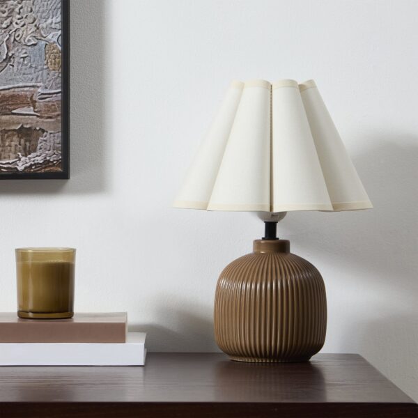 Home Decor Collection 12.5" Brown Ceramic Table Lamp - Image 2