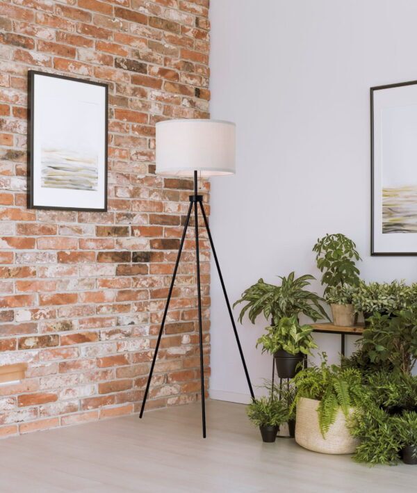 Mainstays 58" Black Metal Tripod Floor Lamp, Modern, Young Adult Dorms and Adult Home Office Use. - Image 2