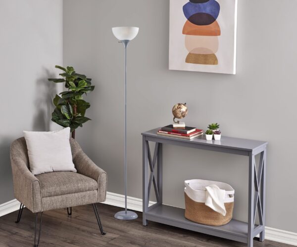 (2 pack) Mainstays 71" Silver Floor Lamp, Modern Design - Image 3