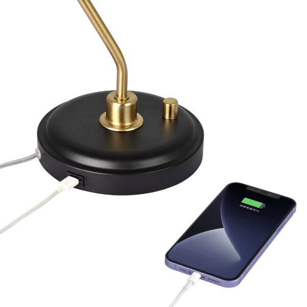 Better Homes & Gardens 18" Black and Gold Desk Lamp, Modern Design - Image 7