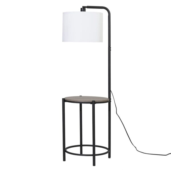(2 pack) Mainstays 54-inch Mid-Century Style Floor Lamp, with Faux Wood Finished Table - Image 4