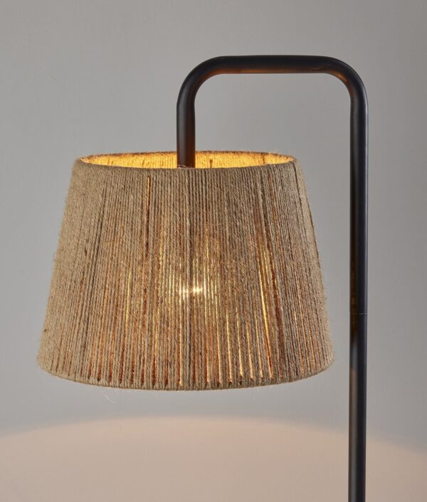 Mainstays Black Metal Floor Lamp with Rope Shade, Transitional Styling, Ideal for Office and Dorms, New - Image 4