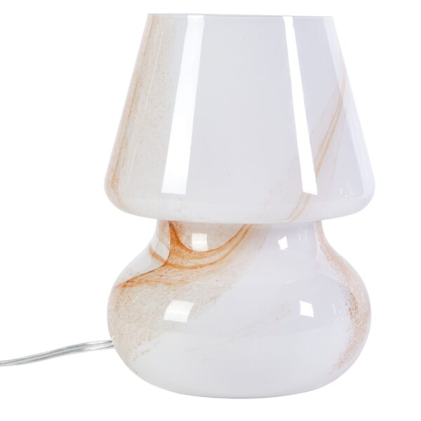 Urban Shop Brown Marble Glass Mushroom Lamp, 10" H x 7.5" W, Plug in - Image 2