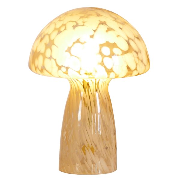 Urban Shop Novelty Glass Mushroom Lamp, Orange Tortoise, 12" H, Plug-in - Image 2