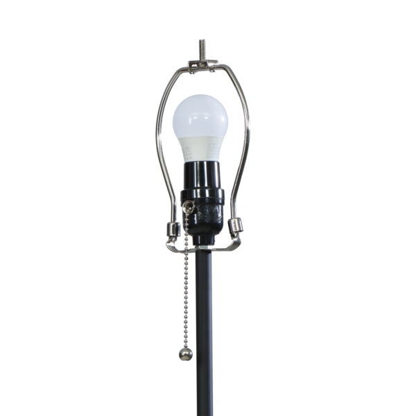 Mainstays 64" Contemporary Matte Black Metal Floor Lamp, with Pleated White Lampshade - Image 6