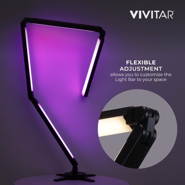 Vivitar Bendable RGB Corner Light – 56" LED Floor Lamp, Music Reactive, Remote Control, for Gaming & Room Ambience - Image 5