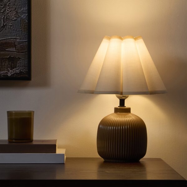 Home Decor Collection 12.5" Brown Ceramic Table Lamp - Image 3