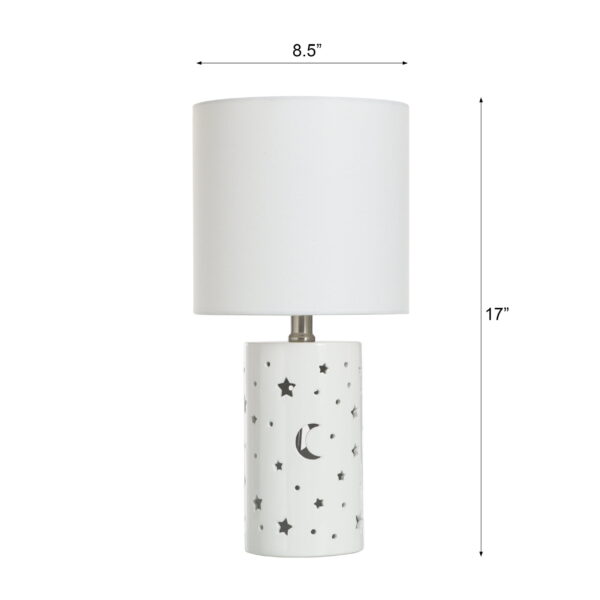 Your Zone Nightlight Table Lamp with White Shade, 8.5"L x 8.5"W x 17"H, Stars and Space-Themed Design - Image 6