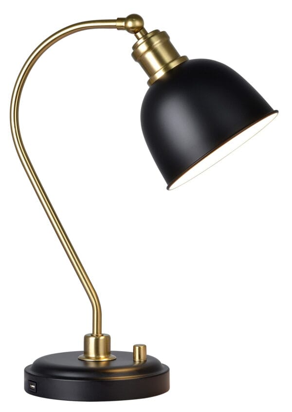 Better Homes & Gardens 18" Black and Gold Desk Lamp, Modern Design - Image 2