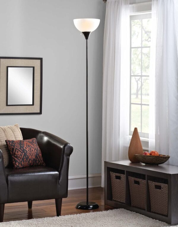(2 pack) Mainstays 71" Black Floor Lamp, Modern Design - Image 3