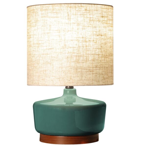 Better Homes & Gardens 17" Tall Modern Mid-Century Ceramic Table Lamp with Wood Base - Image 6