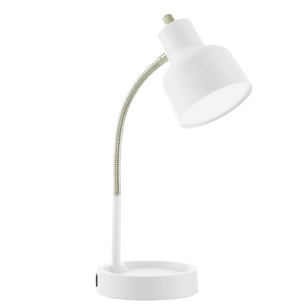 (4 pack) Mainstays 17" LED Catch-All Base & AC Outlet Adjustable Flexible Desk Lamp - Image 2