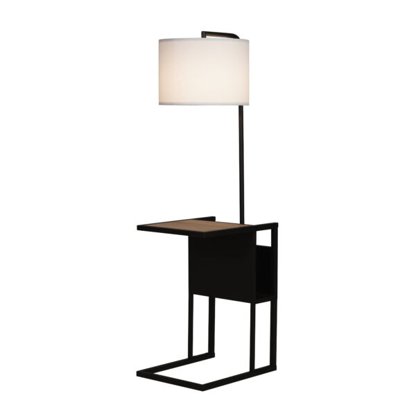 (2 pack) Better Homes & Gardens Brand Matte Black Floor Lamp with Magazine Rack - Image 2
