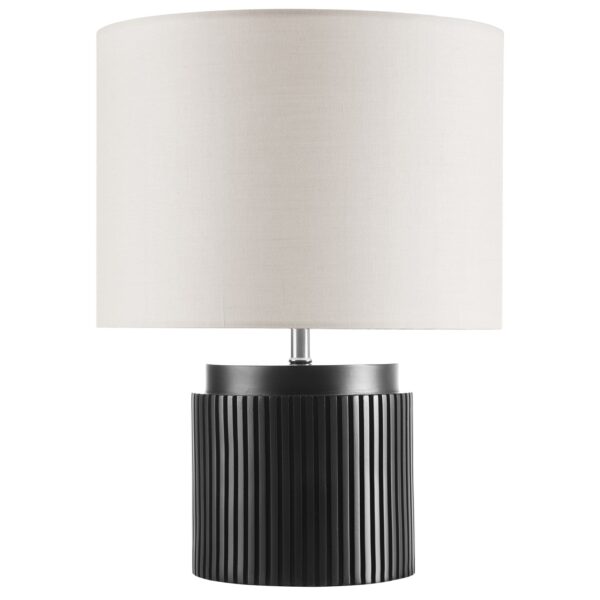 Beautiful by Drew Barrymore 14" Black Faux Ribbed Wood Table Lamps