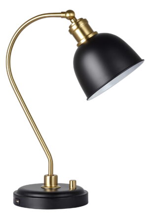 Better Homes & Gardens 18" Black and Gold Desk Lamp, Modern Design