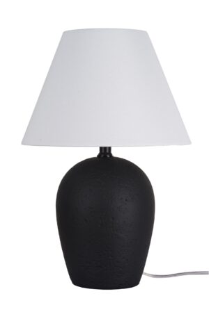 Better Homes & Gardens 18"H Ceramic Urn Style Table Lamp, Matte Black Finish, with White Linen Empire Shade