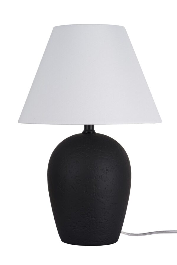 Better Homes & Gardens 18"H Ceramic Urn Style Table Lamp, Matte Black Finish, with White Linen Empire Shade