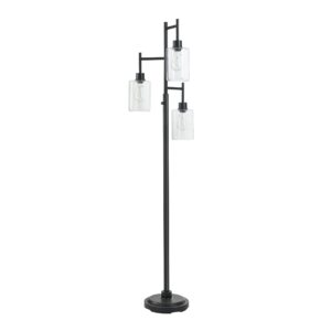 Better Homes & Gardens 63.5 in 3 Light Contemporary Black Floor Lamp Clear Glass