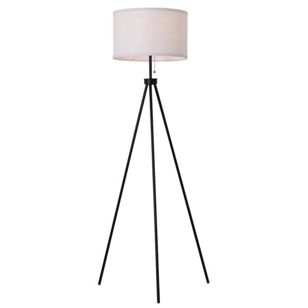 Mainstays 58" Black Metal Tripod Floor Lamp, Modern, Young Adult Dorms and Adult Home Office Use.