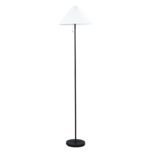 Mainstays 64" Contemporary Matte Black Metal Floor Lamp, with Pleated White Lampshade