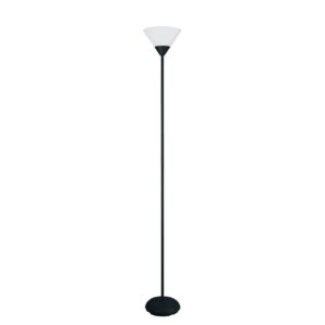 Simple Designs 70" 1-Light Stick Torchiere Floor Lamp, Silve