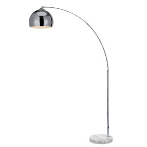Teamson Home Arquer 66.93" Arc Floor Lamp with Faux Marble Base
