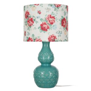 The Pioneer Woman Vintage Floral Table Lamp, Green Finish